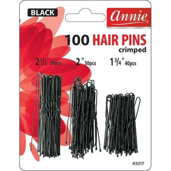 Annie Hair Pins 100Ct Black (#3317)