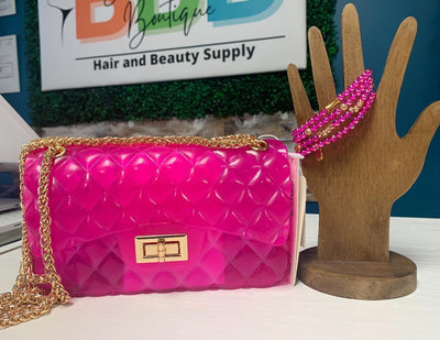 Translucent Embossed Jelly Handbag & Bracelet Set