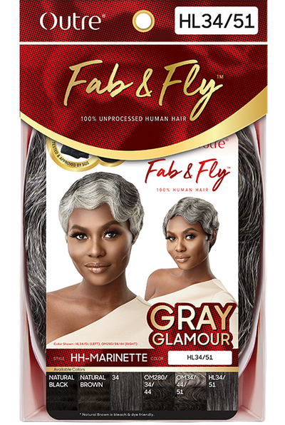 Outre Fab & Fly Full Cap Wig Gray Glamour HH - Marinette