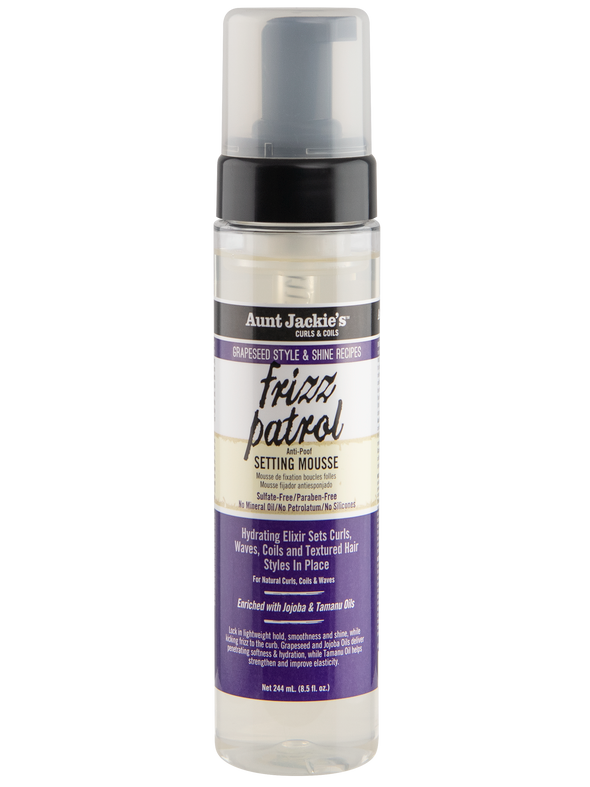 Aunt Jackie's Grapeseed Frizz Patrol Setting Mousse  (8.5 oz)