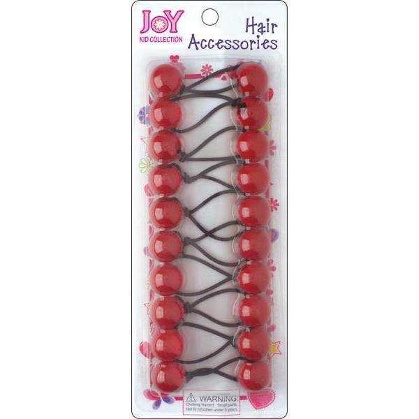 Joy Twin Bead Ponytailers 20mm 10ct (Red #16058)