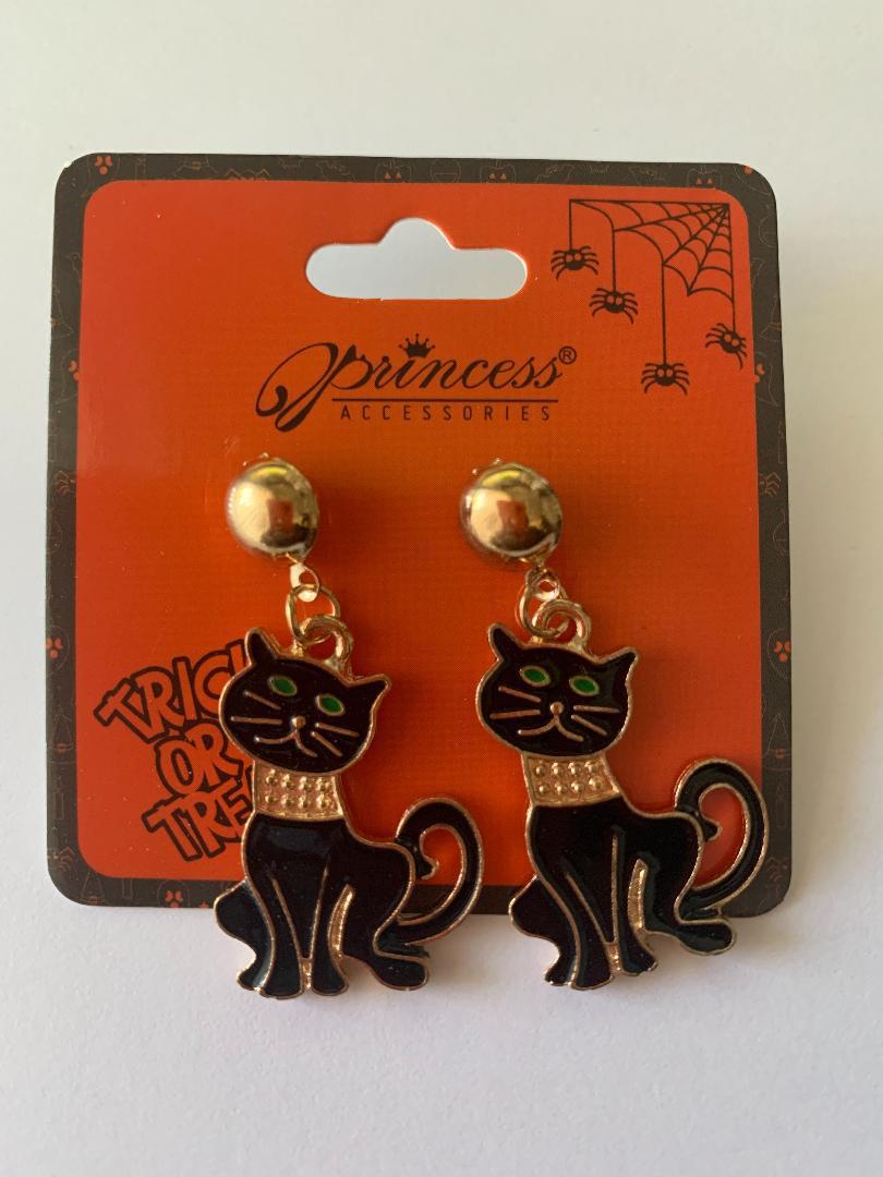 Halloween Black Cat/Bat Earrings