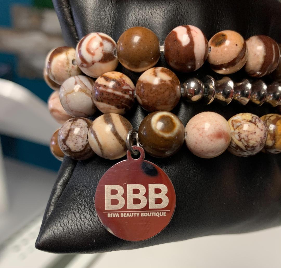 BBB Stretchy Bracelet Set 10mm - Mocha