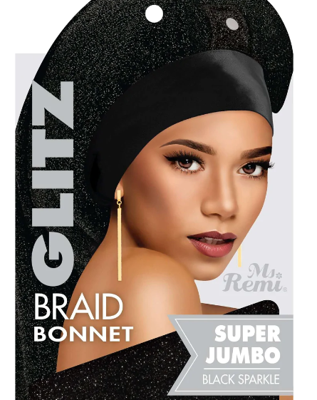 Ms Remi Glitz Braid Bonnet Ultra Jumbo (Black Sparkle #3647)