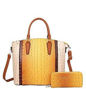 Adaveon Textured Satchel w/Wallet (CY-7188W)