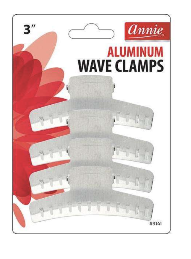 Annie Aluminum 3" Wave Clamps 4ct (#3141)