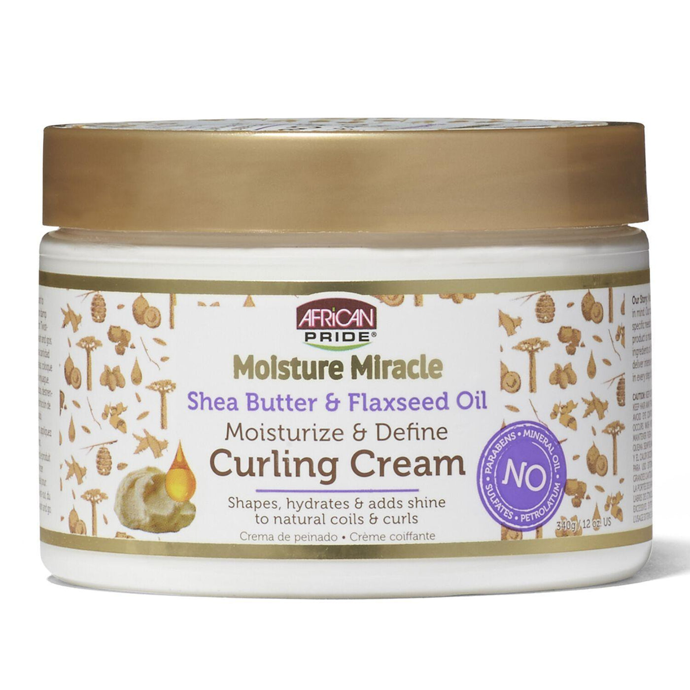 African Pride Moisture Miracle Shea Butter & Flaxseed Oil Curling Cream (12 oz)