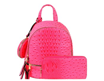 Pink Neon Backpack w/ Wallet